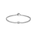 Pulsera de plata bañada en platino con zirconia blanca