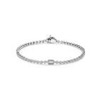 Pulsera de plata bañada en platino con zirconia blanca