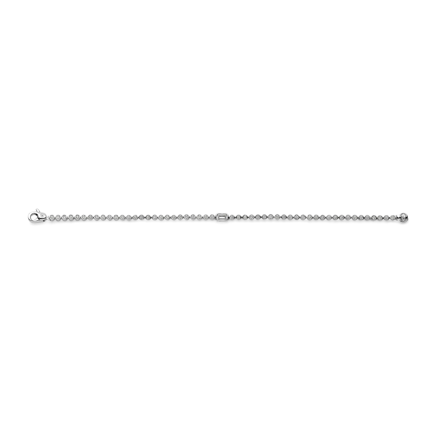 Pulsera de plata bañada en platino con zirconia blanca