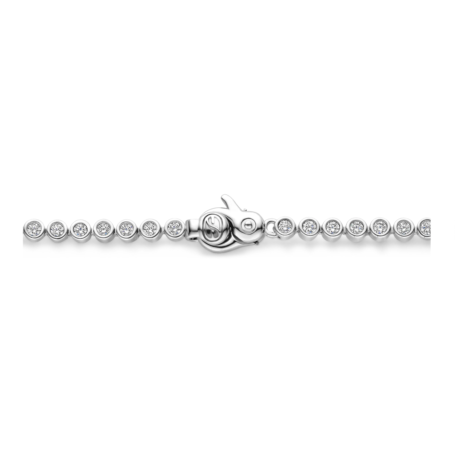 Pulsera de plata bañada en platino con zirconia blanca