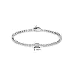 Pulsera de plata bañada en platino con zirconia blanca