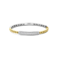 Pulsera de plata bañada en oro amarillo con zirconia blanca
