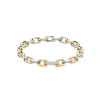Pulsera de plata bañada en oro amarillo con zirconia blanca