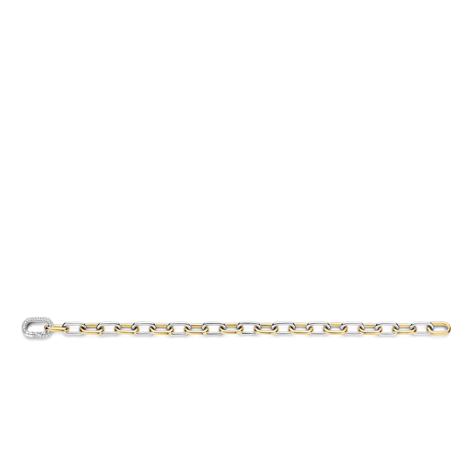 Pulsera de plata bañada en oro amarillo con zirconia blanca