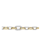 Pulsera de plata bañada en oro amarillo con zirconia blanca