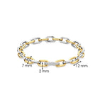 Pulsera de plata bañada en oro amarillo con zirconia blanca