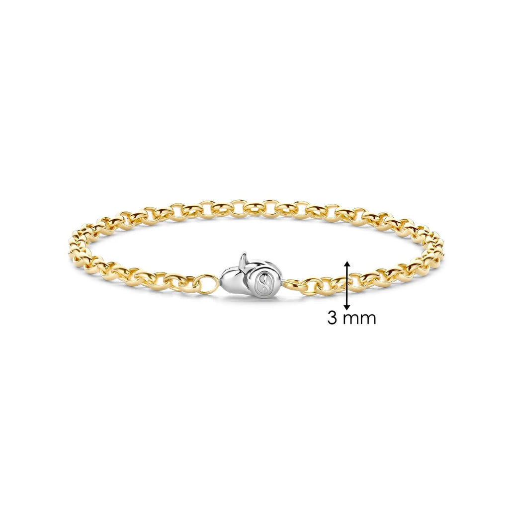 Pulsera de plata bañada en oro