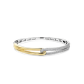 Pulsera de plata bañada en oro amarillo con zirconia blanca