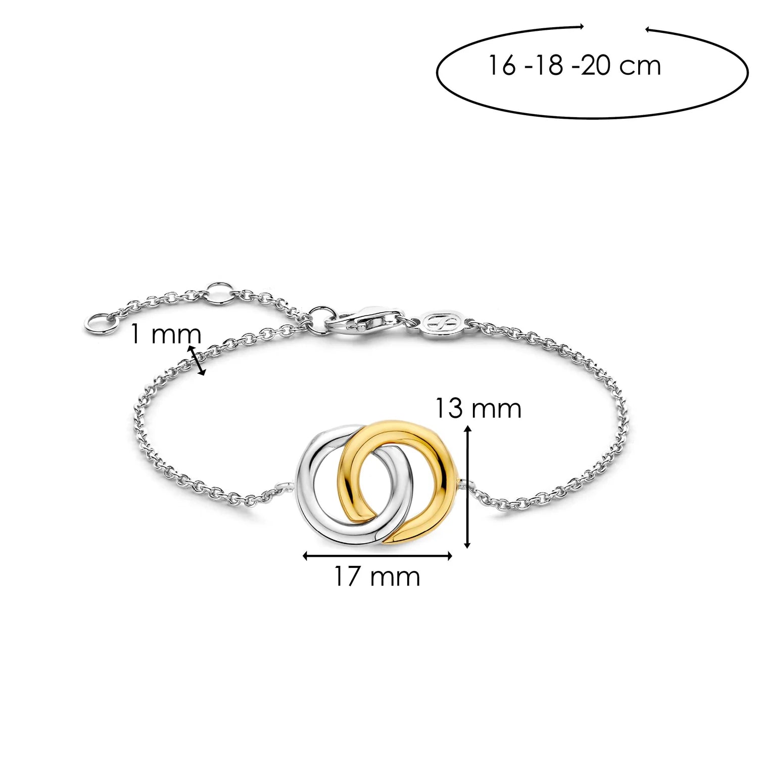 Pulsera de plata bañada en oro amarillo