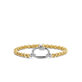 Pulsera de plata bañada en oro amarillo con zirconia blanca