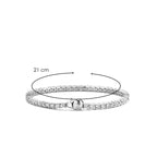 Pulsera de plata bañada en rodio con zirconia blanca