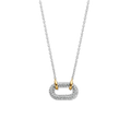 Collar de plata bañada en oro amarillo con zirconia blanca