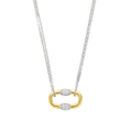 Collar de plata bañada en oro amarillo con zirconia blanca