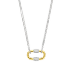 Collar de plata bañada en oro amarillo con zirconia blanca