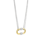 Collar de plata bañada en oro amarillo con zirconia blanca