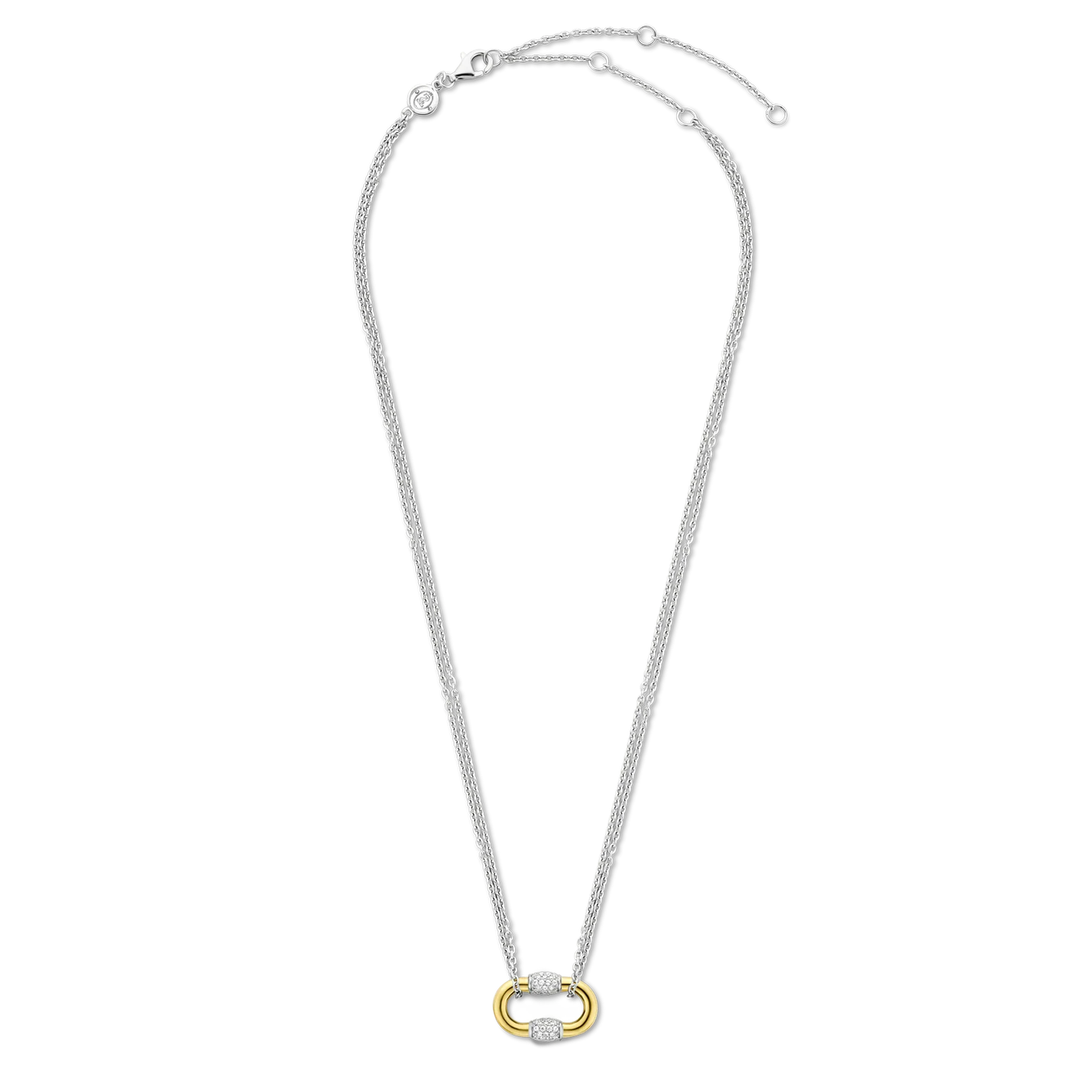 Collar de plata bañada en oro amarillo con zirconia blanca