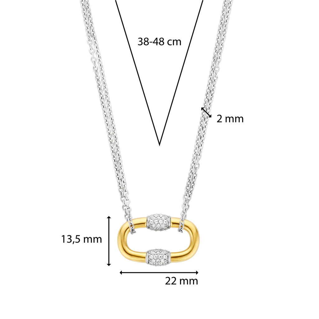 Collar de plata bañada en oro amarillo con zirconia blanca