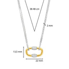 Collar de plata bañada en oro amarillo con zirconia blanca