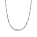 Collar de plata bañada en platino con zirconia blanca