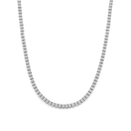 Collar de plata bañada en platino con zirconia blanca