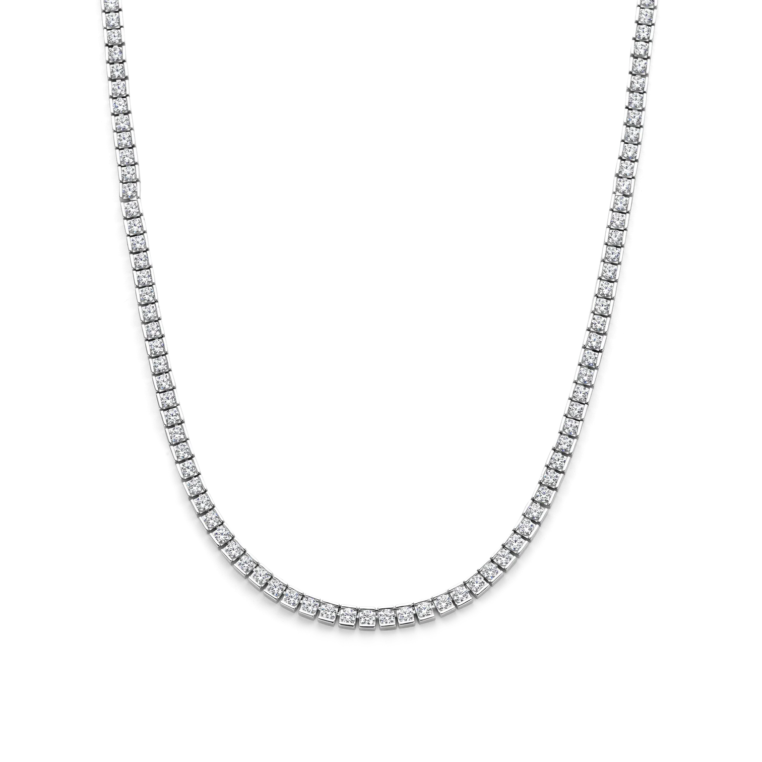 Collar de plata bañada en platino con zirconia blanca