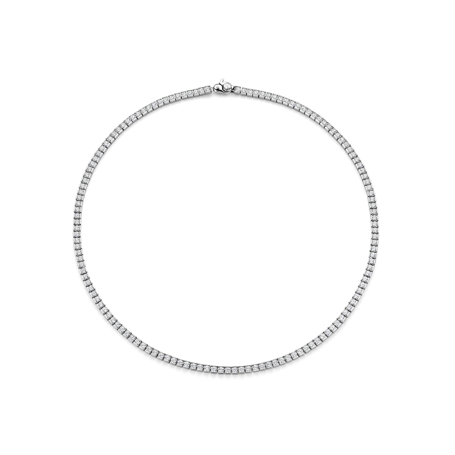 Collar de plata bañada en platino con zirconia blanca