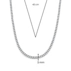 Collar de plata bañada en platino con zirconia blanca