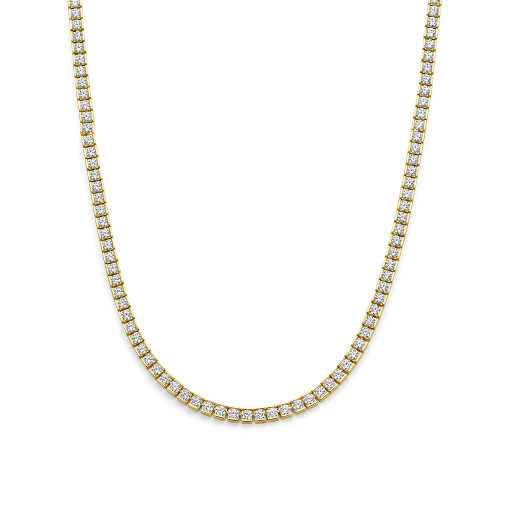 Collar de plata bañada en oro amarillo con zirconia blanca