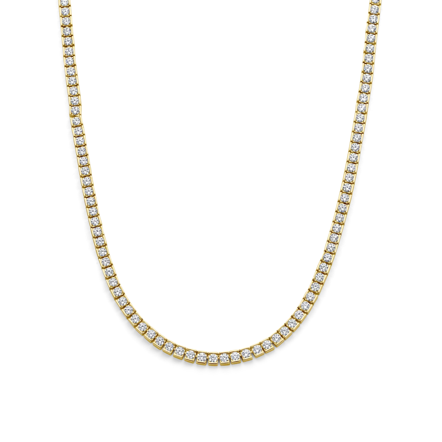 Collar de plata bañada en oro amarillo con zirconia blanca