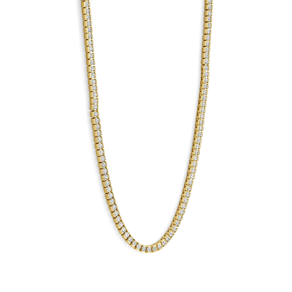 Collar de plata bañada en oro amarillo con zirconia blanca