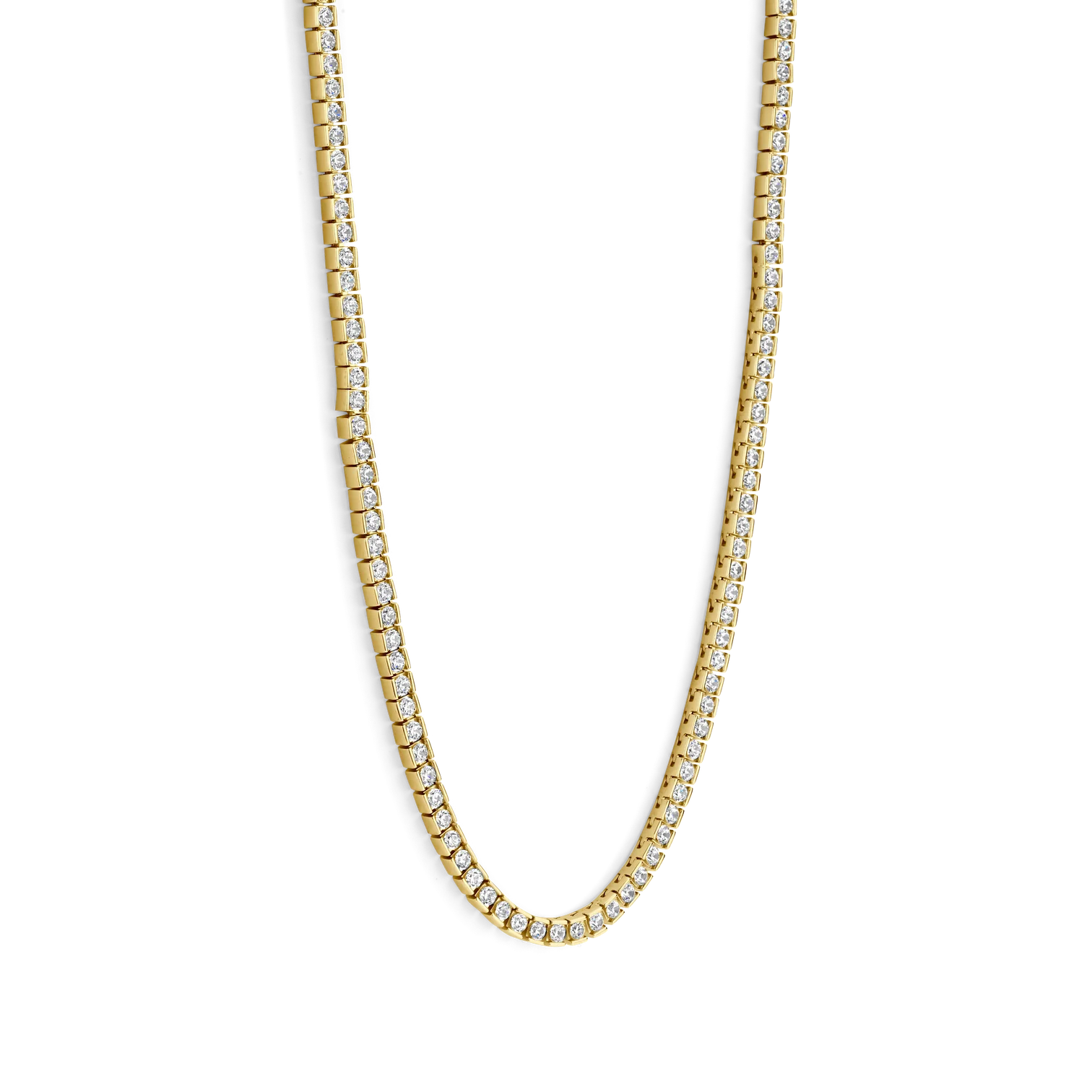 Collar de plata bañada en oro amarillo con zirconia blanca