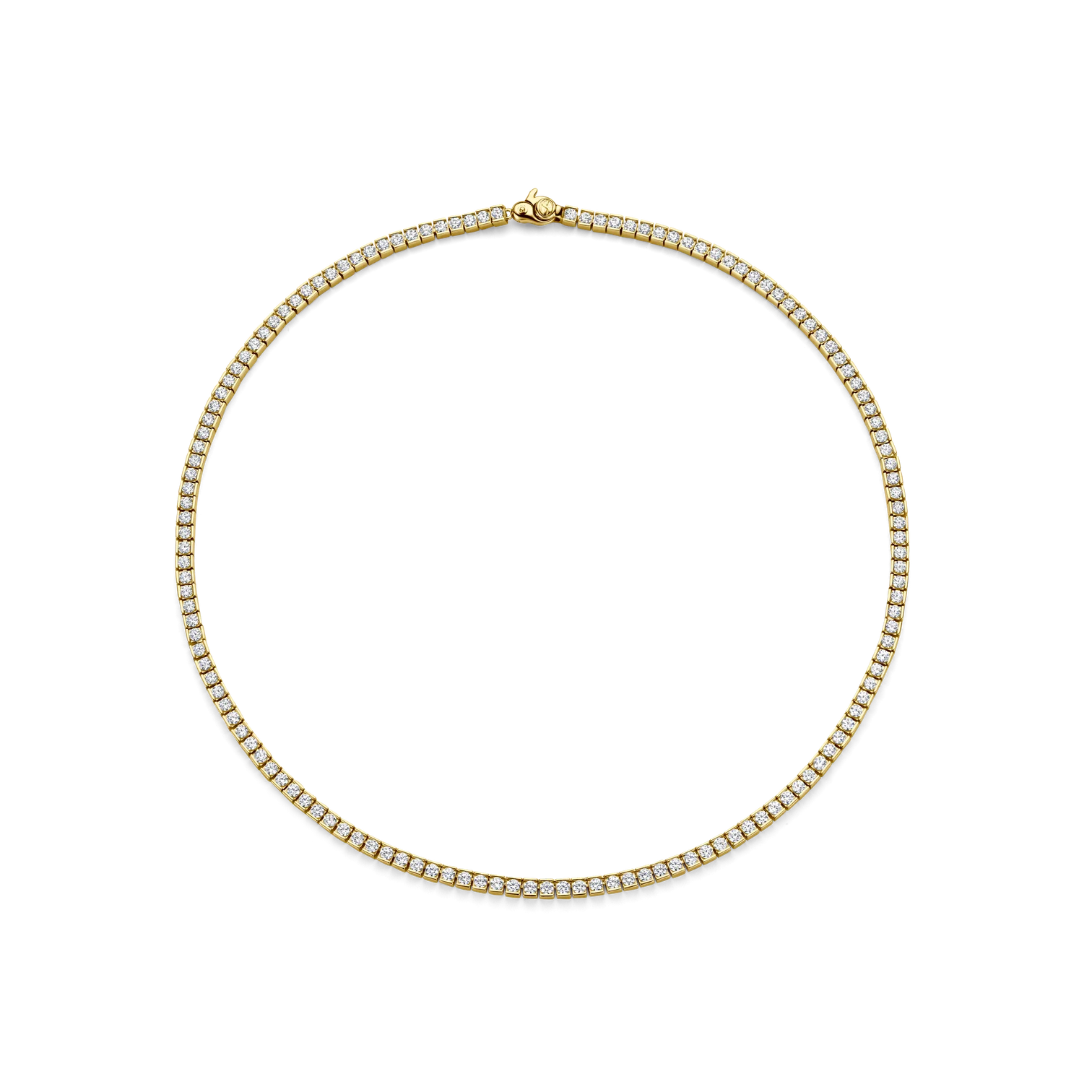 Collar de plata bañada en oro amarillo con zirconia blanca