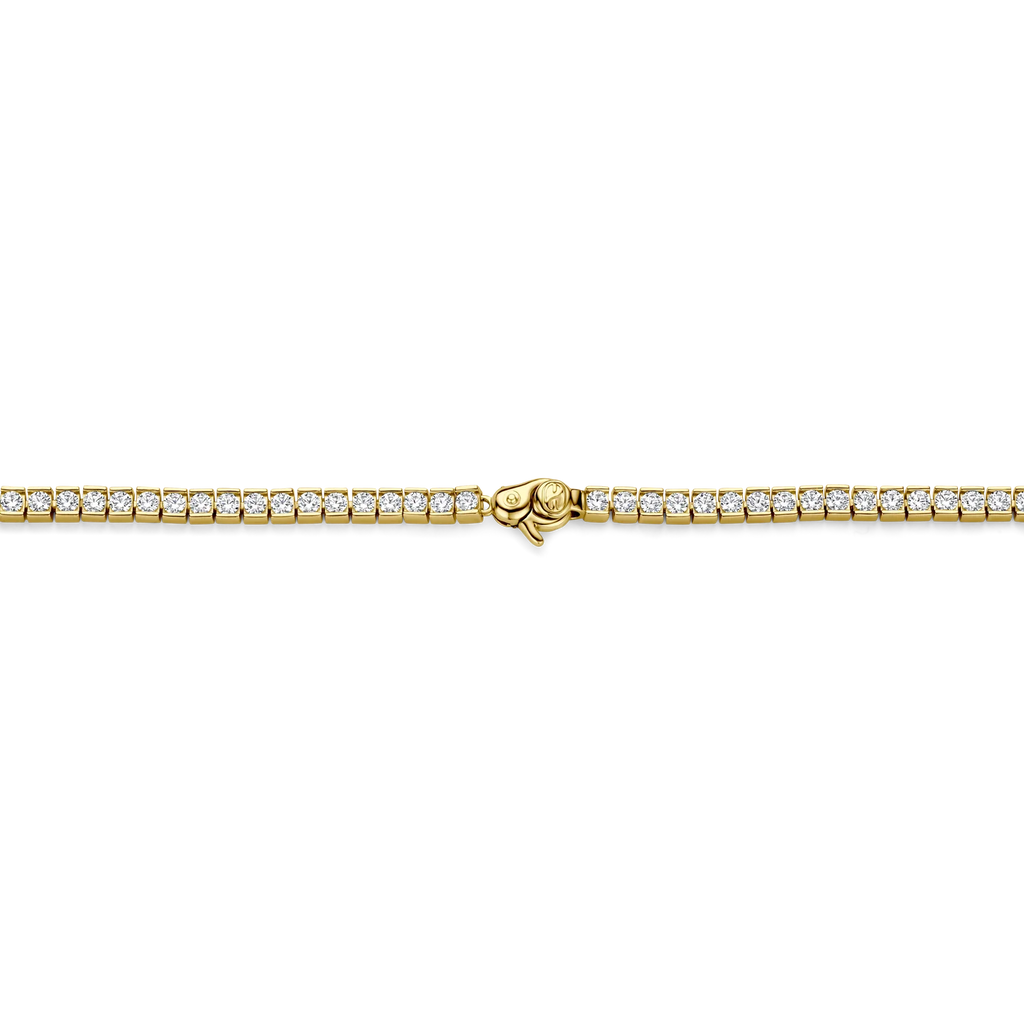 Collar de plata bañada en oro amarillo con zirconia blanca