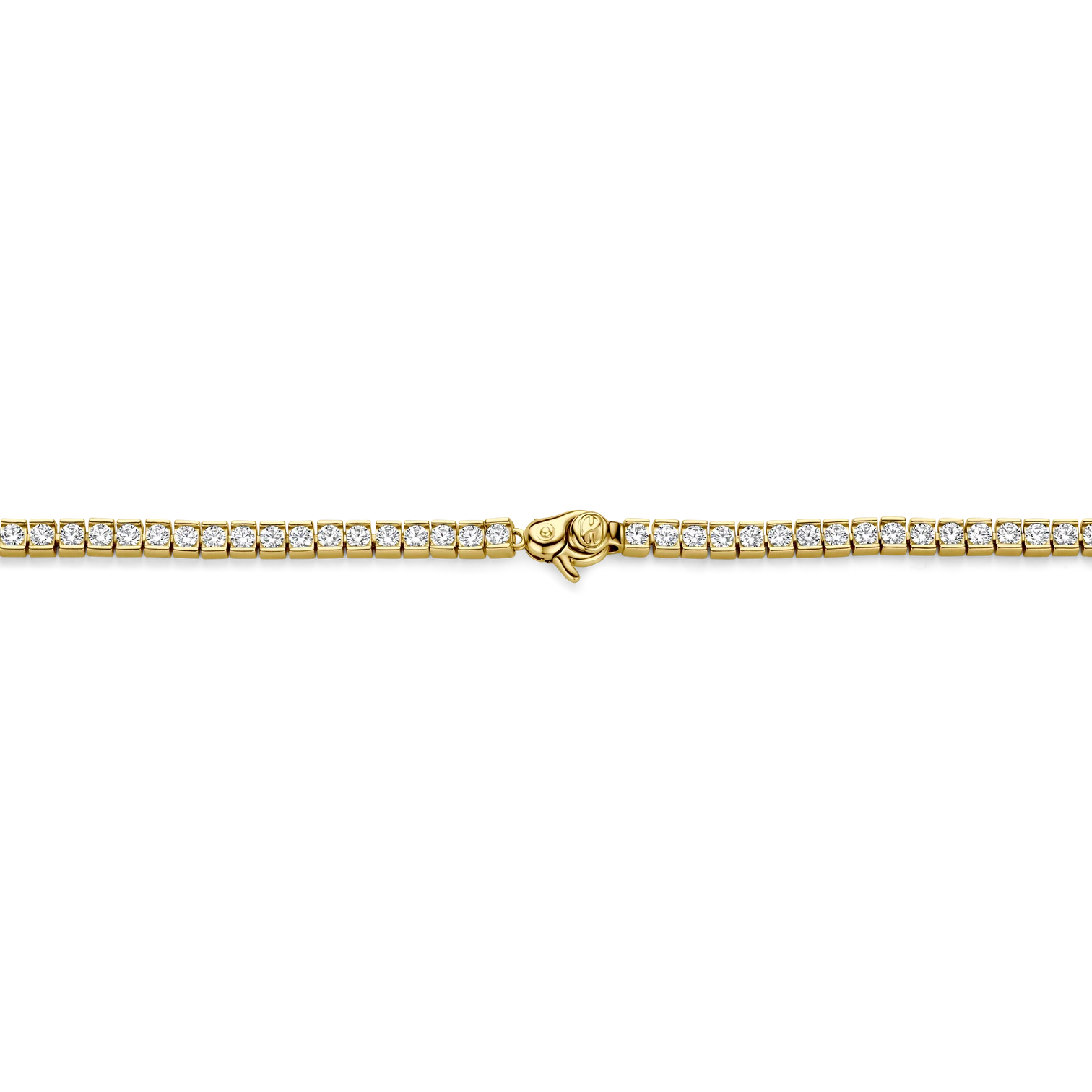 Collar de plata bañada en oro amarillo con zirconia blanca