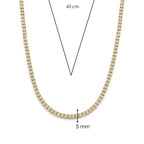 Collar de plata bañada en oro amarillo con zirconia blanca