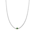 Collar de plata bañada en oro con zirconia esmeralda