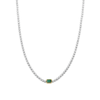 Collar de plata bañada en oro con zirconia esmeralda