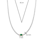 Collar de plata bañada en oro con zirconia esmeralda