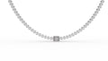 Collar de plata bañada en platino con zirconia blanca