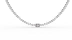 Collar de plata bañada en platino con zirconia blanca