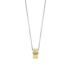 Collar de plata bañada en oro amarillo con zirconia blanca