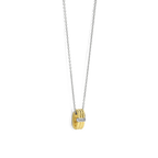 Collar de plata bañada en oro amarillo con zirconia blanca