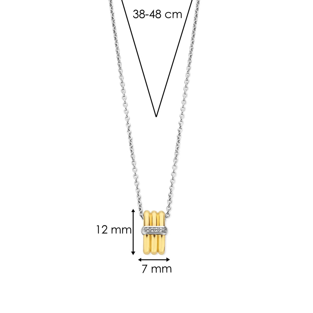 Collar de plata bañada en oro amarillo con zirconia blanca