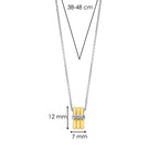 Collar de plata bañada en oro amarillo con zirconia blanca