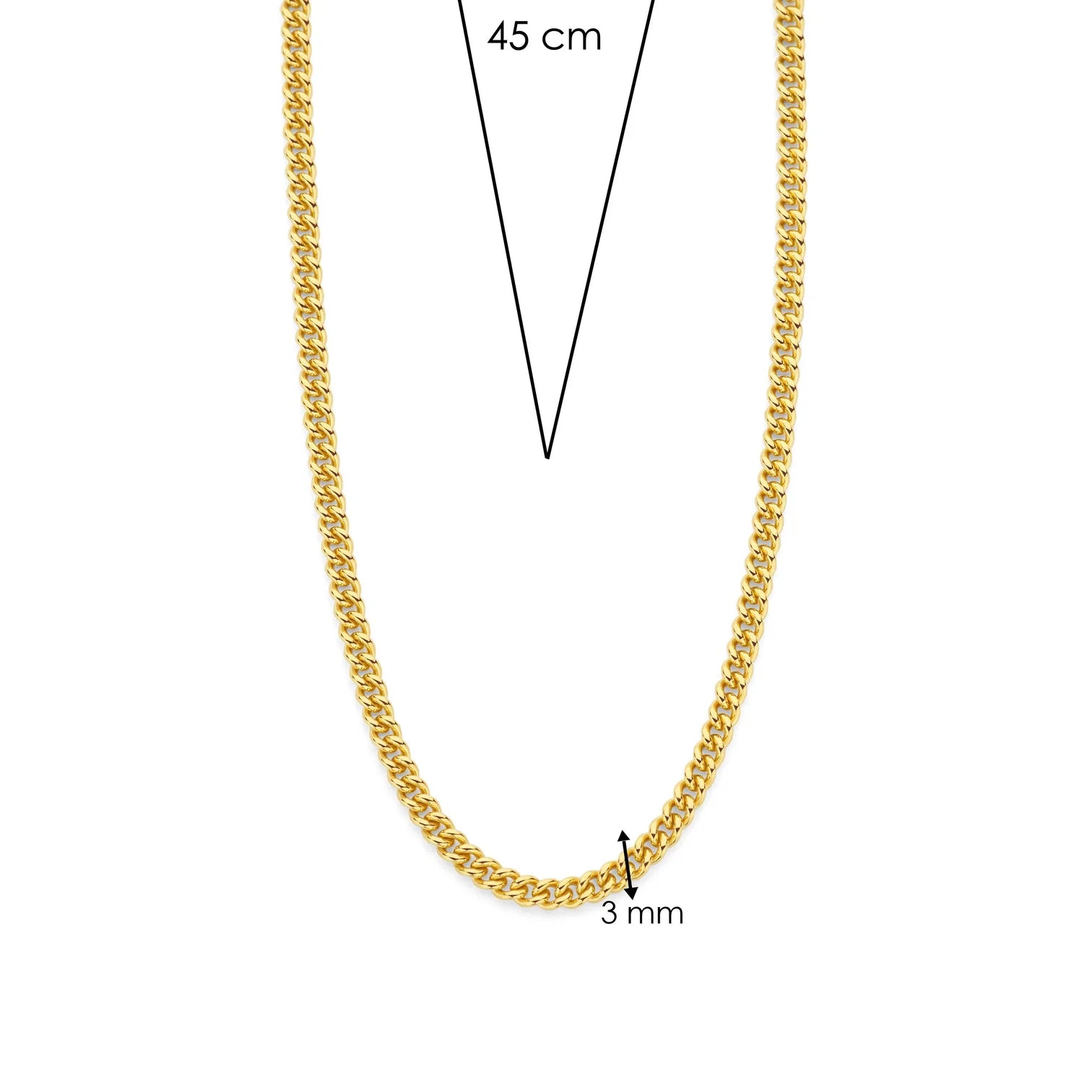 Collar de plata bañada en oro amarillo
