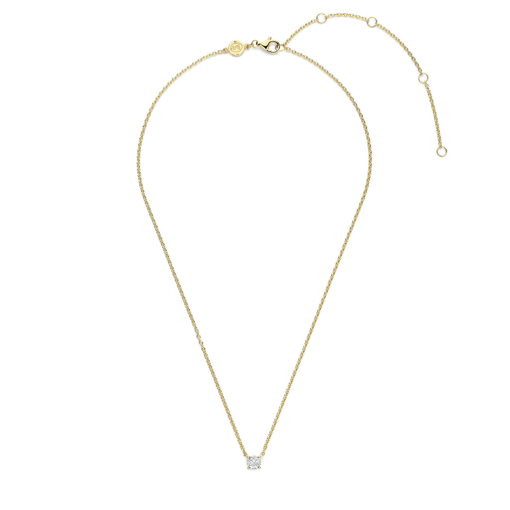 Collar de plata bañada en oro con zirconia blanca
