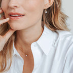Collar de plata bañada en oro con zirconia blanca