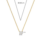 Collar de plata bañada en oro con zirconia blanca