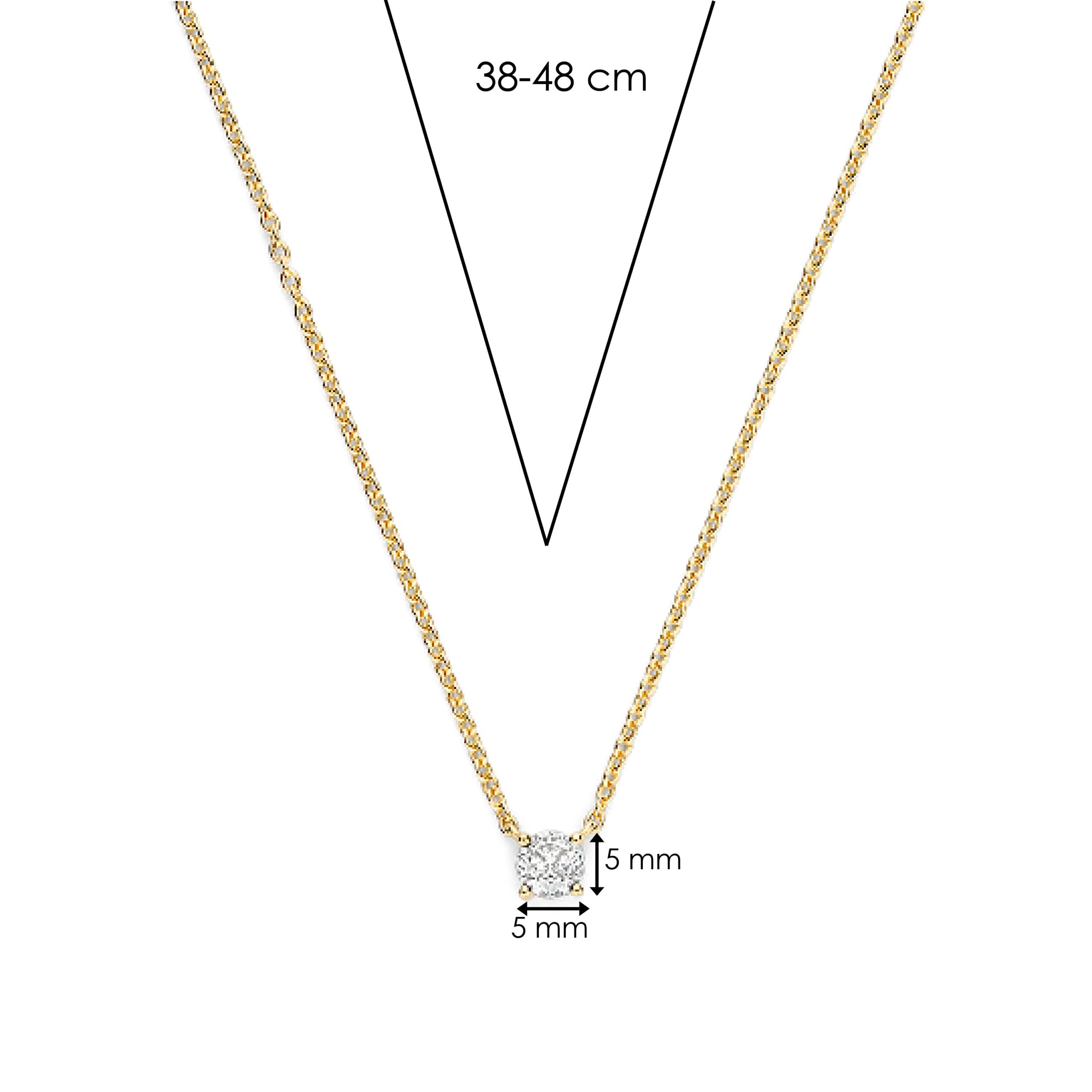 Collar de plata bañada en oro con zirconia blanca