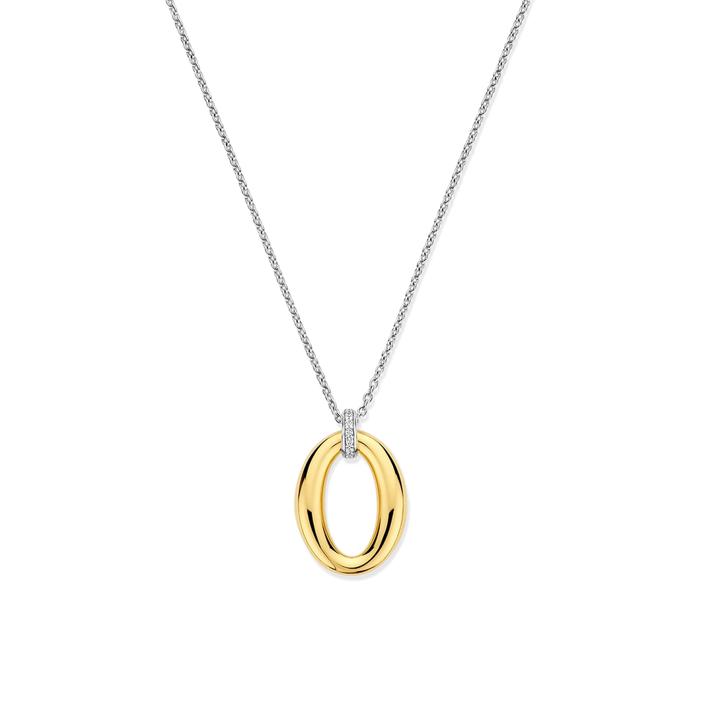Collar de plata bañada en oro amarillo con zirconia blanca